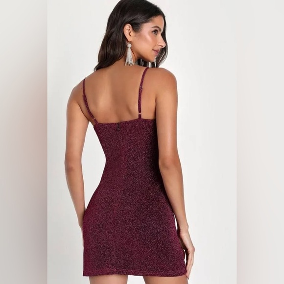 Lulu’s Vamped Up Magenta Sparkly Fairy Sleeveless Mini Holiday Party Dress - Picture 2 of 11